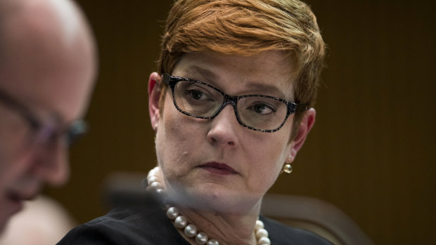 Foreign Affairs Minister Marise Payne during a Senate Estimates Committee hearing.