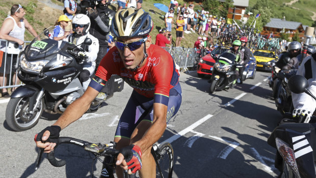 Vincenzo Nibali, pictured during the 2018 Tour de France, says he is 'calm' before the Giro.