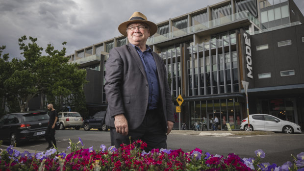 Head of the National Council of Small Business of Australia, Peter Strong, worries about the long term future of small business hubs such as those found at Ainslie shops.