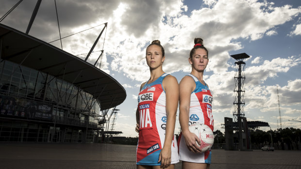 Sticking strong: Paige Hadley and Abbey McCulloch stayed at the Swifts when most of their teammates departed.
