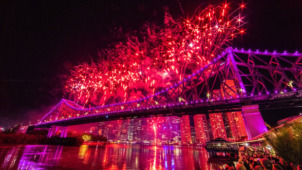 A record crowd attended the annual Riverfire fireworks display in Brisbane.