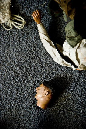 A headless doll of Adolf Hitler in Mark Hogancamp's home in Kingston, New York. 