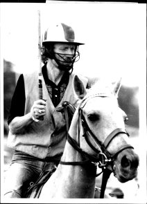 Ginger Baker with a favourite Polo pony,
Ginger Man, at Cowdray Park in Sussex. 