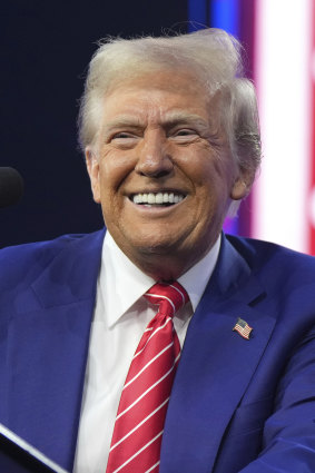 Donald Trump speaks at AmericaFest on Sunday.
