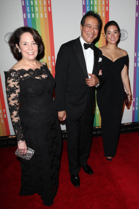 Yo-Yo Ma with his wife Jill Hornor and daughter Emily Ma at the 35th Kennedy Centre Honours  in 2012. 