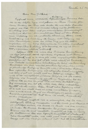 The first page of Albert Einstein's "God Letter," dated January 3, 1954.