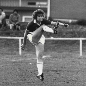 Julie Dolan in action during that famous game against New Zealand on October 6, 1979.
