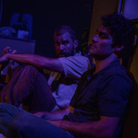 Austin Hayden as Lee and Ryan Bown as Austin in the Sam Shepard play for Flight Path Theatre.