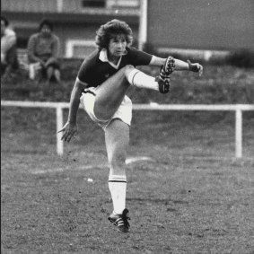 Julie Dolan in action against New Zealand in 1979.