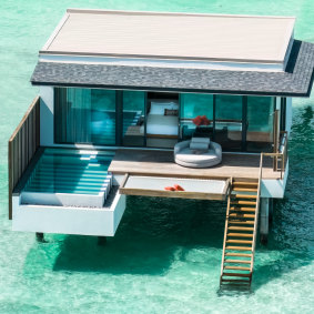 An overwater villa at SO/ Maldives.