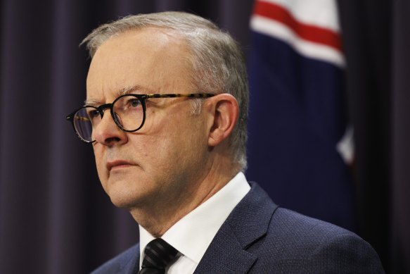 Prime Minister Anthony Albanese at Parliament House in Canberra.