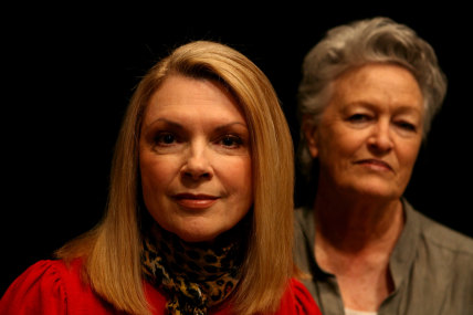 Trisha Noble (in red) and Judi Connelli in the new musical Little Women, 2008.