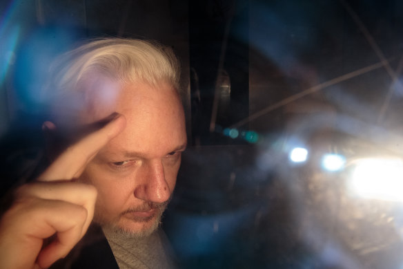 Wikileaks Founder Julian Assange leaves Southwark Crown Court after being sentenced in 2019.