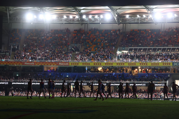 Players waited on the arena after the lights went out.