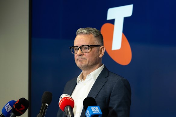 Telstra CFO Michael Ackland fronted the media amid the nationwide outages.