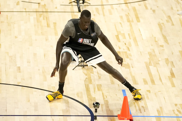 Maker participates in the 2021 NBA Draft Combine in his time at Howard University