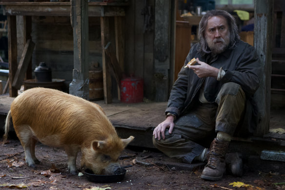 Nicolas Cage, as Robin Feld, who goes to extraordinary lengths to track down his truffle-hunting sidekick in <i>Pig.