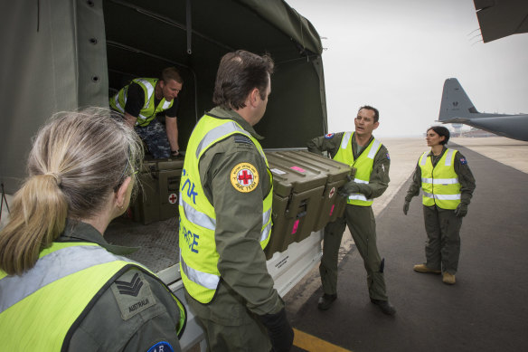 RAF's Aeromedical Evacuation Squadron will return burns victims to Australia where they face a long path to recovery.
