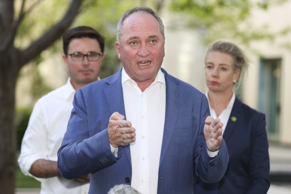 Barnaby Joyce said the Nationals can help the regions transition by ‘staying in the tent’.