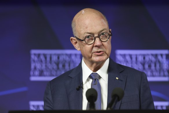 Kim Williams, chair of the Australian Broadcasting Corporation, at the National Press Club on Wednesday.
