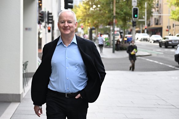 ABC managing director Hugh Marks arrives at the Fair Work Commission in Sydney on Monday.