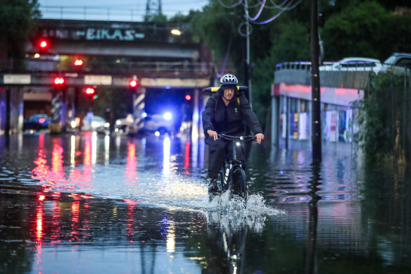 Flash flooding in Melbourne in early April.