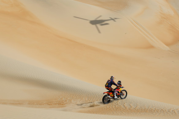 Toby Price in action during stage 10 of the Dakar Rally.