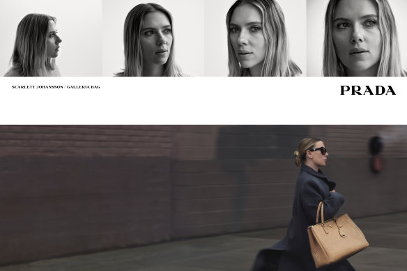 Scarlett Johansson in her campaign for Prada.