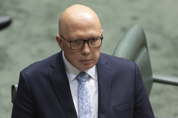 Peter Dutton during question time this week. 