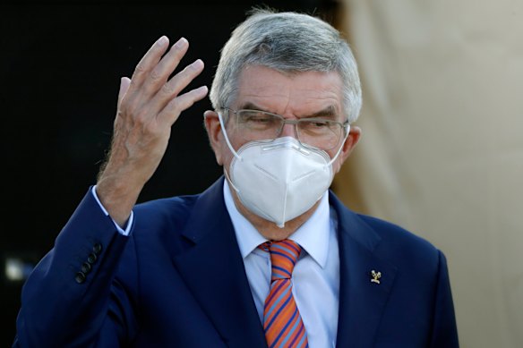 IOC president Thomas Bach at a cycling event in Italy last month.