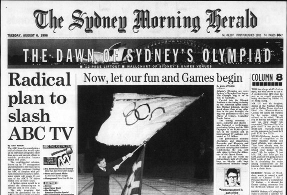 Sydney Morning Herald, August 6, 1996, announcing the beginning of Sydney’s Olympiad.