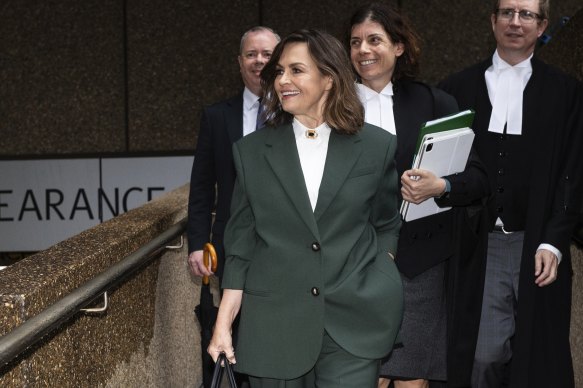 Lisa Wilkinson and her barrister Sue Chrysanthou, SC, outside the Federal Court in Sydney on Thursday.