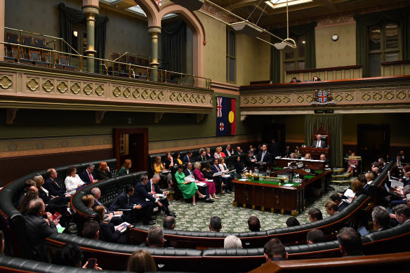 Premier Chris Minns speaks during question time at NSW parliament.