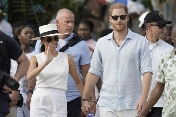 Prince Harry and Meghan arrive in San Basilio de Palenque, Colombia.