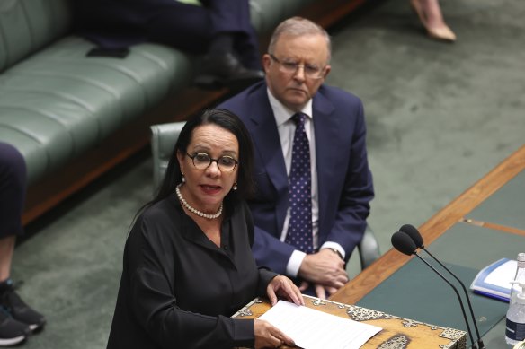 Labor’s spokeswoman for Indigenous Australians Linda Burney and Opposition Leader Anthony Albanese.