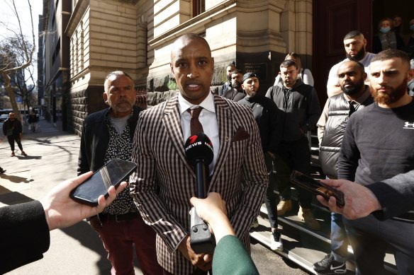 Khalid Baker outside the Court of Appeal on Wednesday.