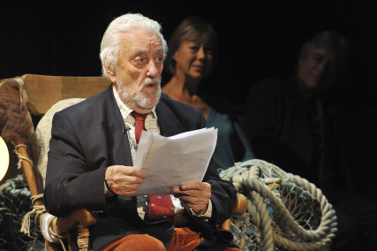 Bernard Cribbins, reads an excerpt from Winnie the Pooh after he received the annual J M Barrie Award for a lifetime of unforgettable work for children on stage, film, television and record, at the Radio Theatre at Broadcasting House in central London, 2014.