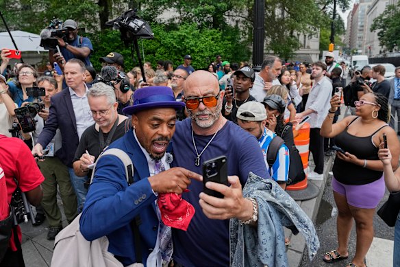 Supporters of Sean “Diddy” Combs, react outside Manhattan federal court after the verdict. 