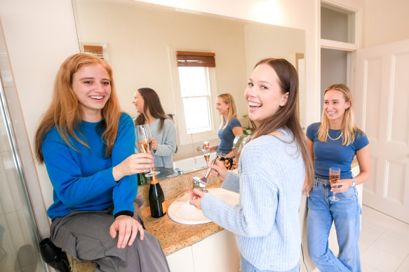 From left: Diana Hipgrave, Alison Galbally and Isabel Walker think 21st birthday parties have evolved post lockdowns.