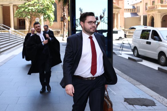 Bruce Lehrmann seen leaving the Law Courts in Sydney in December last year.