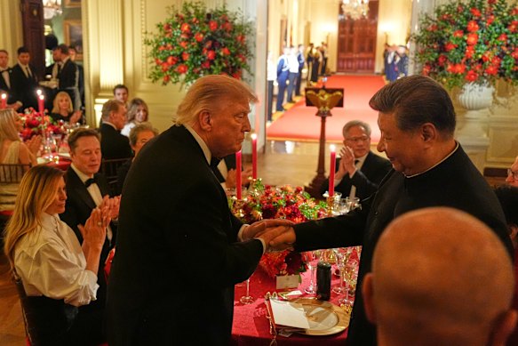 Trump and Xi during the state dinner.