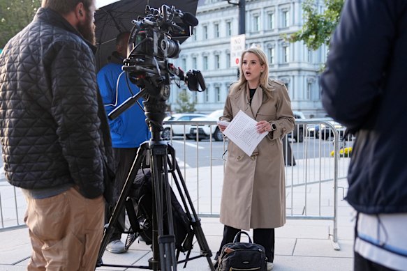 CNN’s Betsy Klein reporting from the intersection of 17th Street and Pennsylvania Avenue on Thursday.