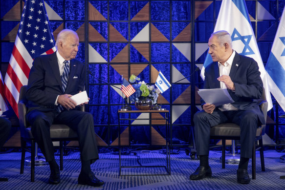 US President Joe Biden meets Israeli Prime Minister Benjamin Netanyahu in Tel Aviv earlier this month.