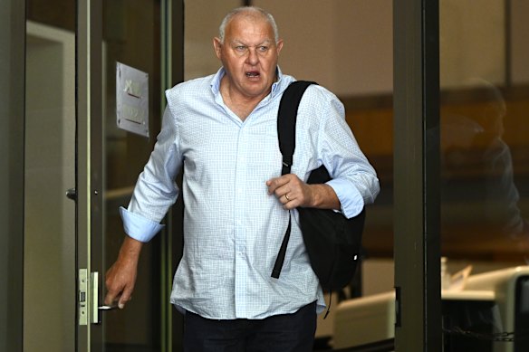 Ron Iddles leaves Melbourne Magistrates’ Court on Tuesday.