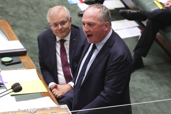 The Prime Minister, left, during question time yesterday.