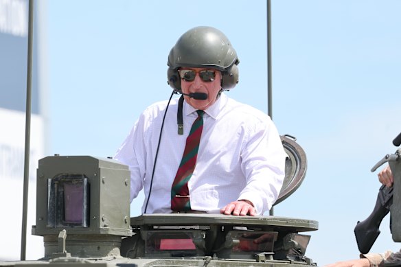 King Charles III rides the Challenger 2 Main Battle Tank.
