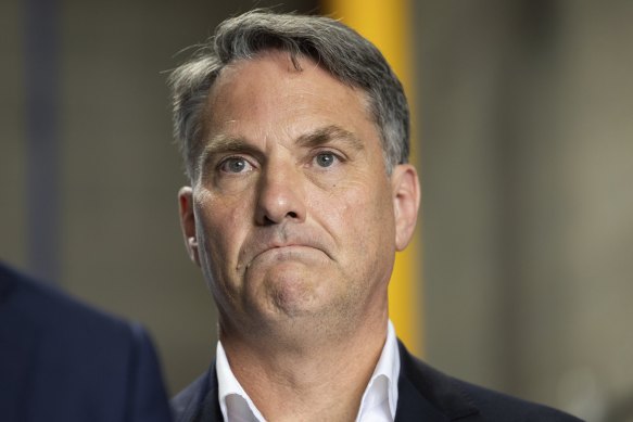 Labor Deputy Leader Richard Marles addresses the media on Saturday.