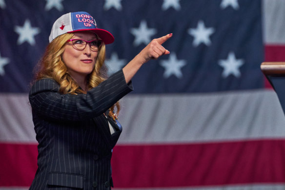 Meryl Streep as President Janie Orlean in Adam McKay’s Don’t Look Up.