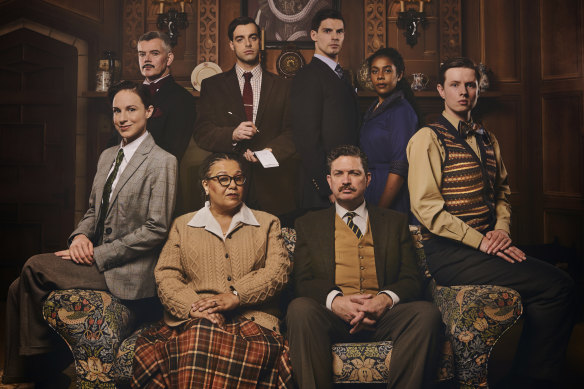 The London cast of The Mousetrap. An all-Australian cast is bringing a 70th-anniversary edition of the show to the Theatre Royal.