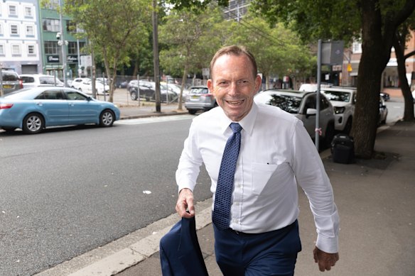 Former Prime Minister Tony Abbott arrives at Newscorp HQ